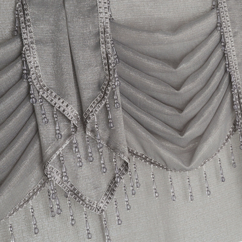 Paire de rideaux transparents avec passe-tringle Sedgwick, Gris