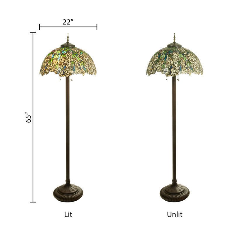 65"H Tiffany-Style Stained Glass Floor Lamp