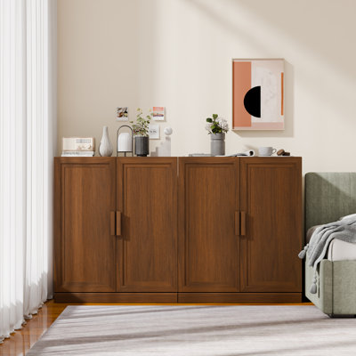 Modern 62" 4-Door Sideboard Storage Cabinet with Adjustable Shelves