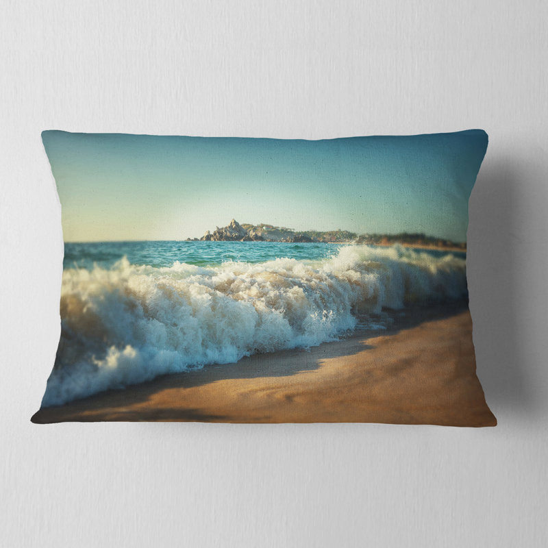 Oreiller vagues de plage pour le sable, Rectangle 12" x 20"