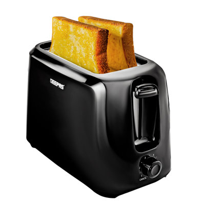Geepas 2 Slice Bread Toaster With 6 Level Browning Control, 700w Black
