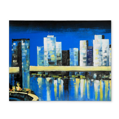 Napperon bleu des villes - décor de l'horizon de Manhattan