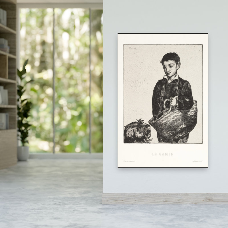 L'Oursin, 1862, Affiche murale contemporaine abstraite représentant un chien, H 60 po x l 40 po