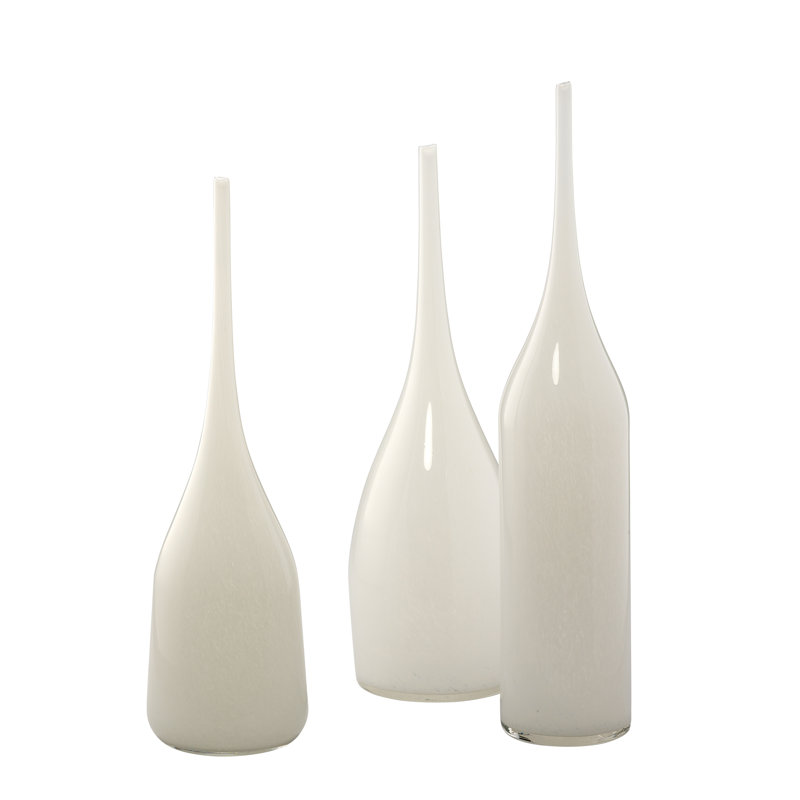 Handmade Glass Table Vase, White