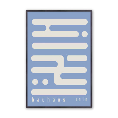 Imprimé circuit bleu minimaliste Bauhaus II bleu