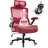 Big and Tall Office Chair with Mesh Back and Leather Seat,Adjustable Armrests-499831932