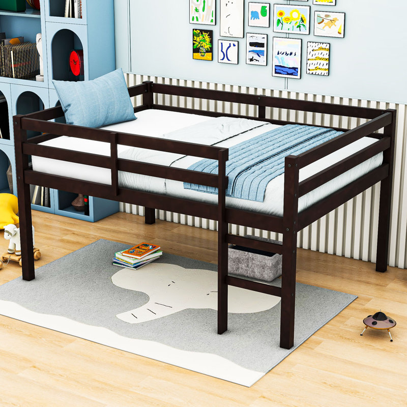 Kokoro Full Wood Loft Bed With Ladder