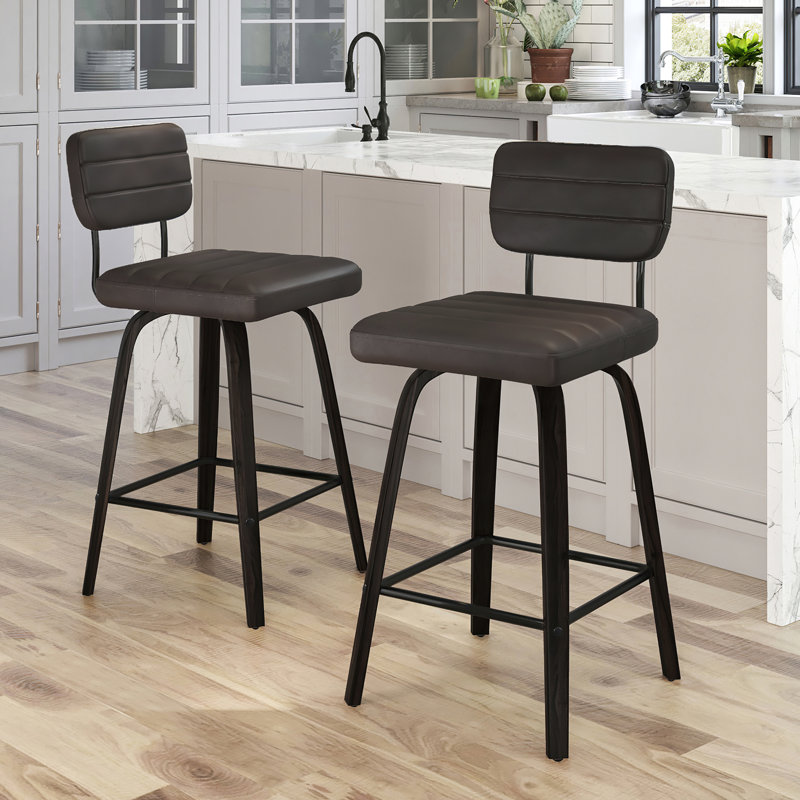 Tabouret de comptoir pivotant H 35,83 po Randerick, Brun