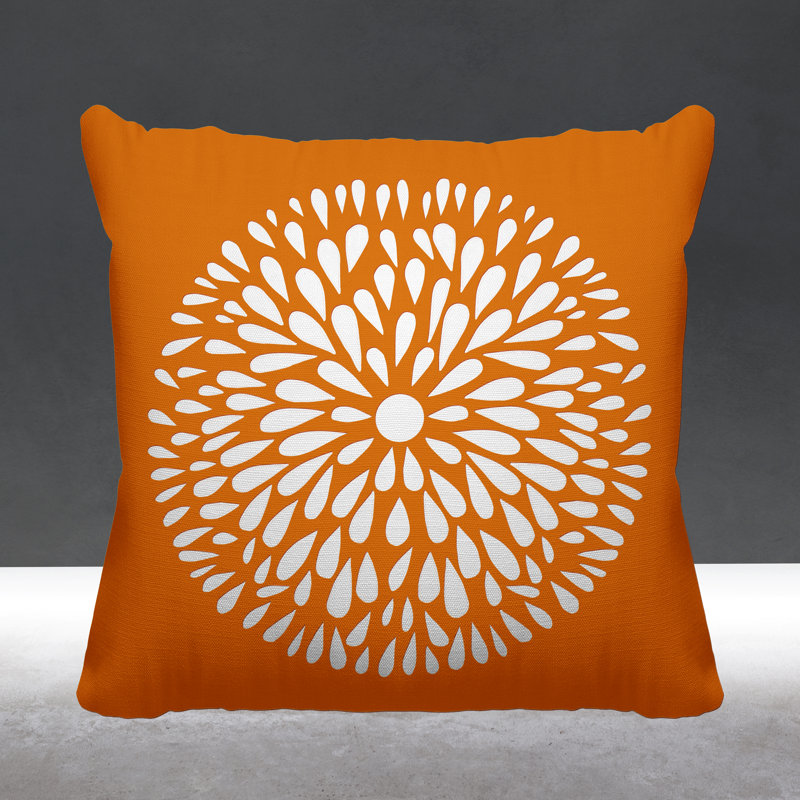 Coussin Pheobe, 15 po x 15 po, Orangé, Carré