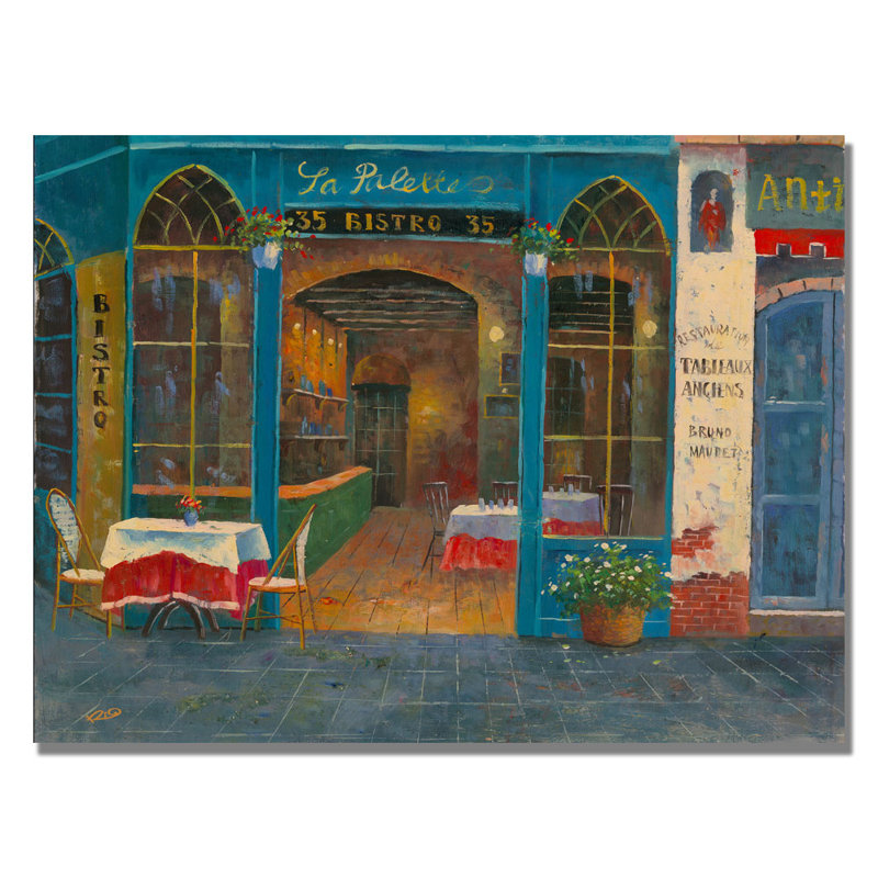 « bistro » par rio, reproduction d’art sur toile, H 35 po x l 47 po x P 2 po