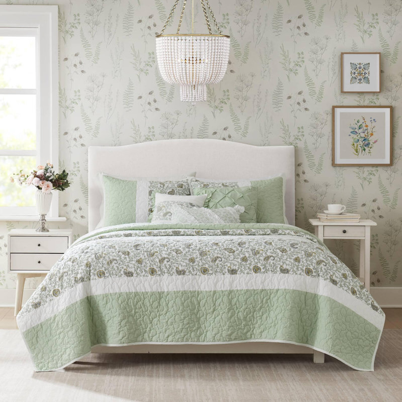 Ensemble de courtepointe en coton 6 pièces, Courtepointe double + 5 pièces supplémentaires