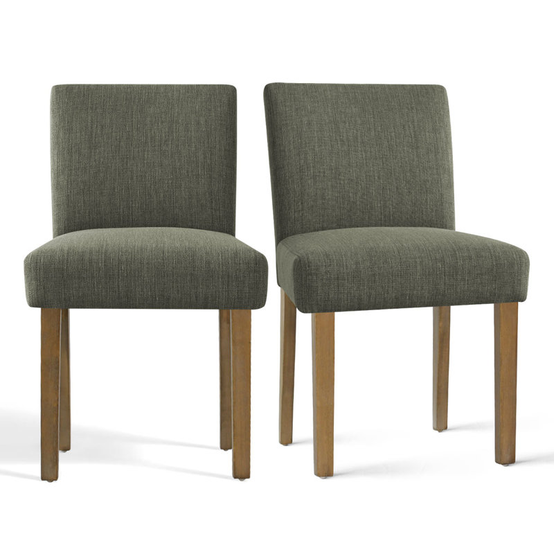 Chaises de salle à manger rembourrées en bois massif à hauteur d'assise 18,5 po, Vert olive