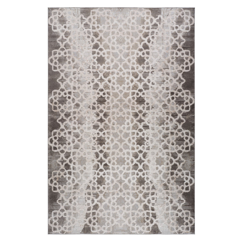 4' X 6' Brown and Beige Abstract Distressed Area Rug