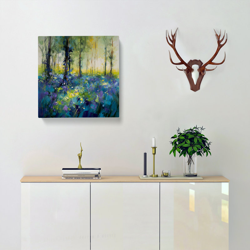 Bluebell Field Gestural Art No.3 - Print, 35cm H x 35cm W x 3cm D