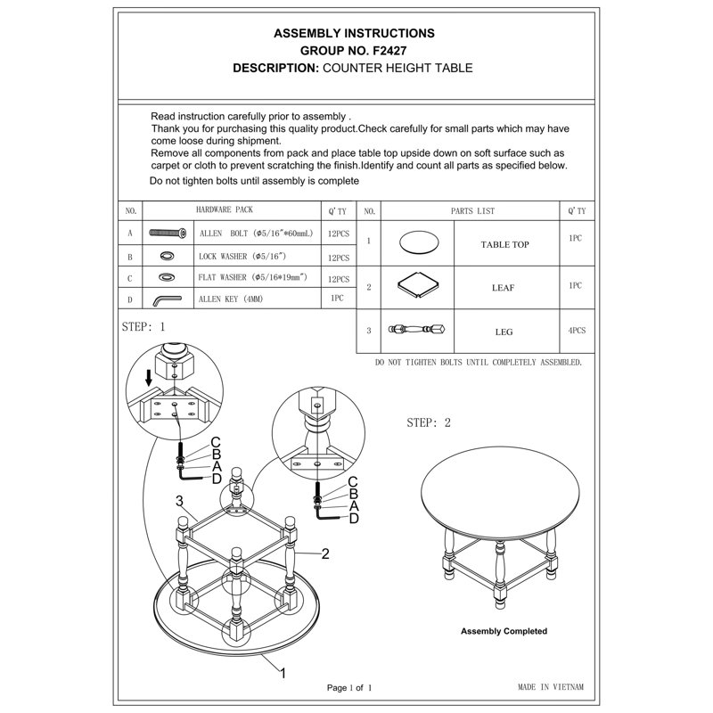 Light Gray Round Wood Counter Height Dining Table