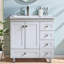 Ensemble de meuble-lavabo simple 32 po moderne - élégant meuble autoportant blanc avec lavabo en céramique intégré et rangement