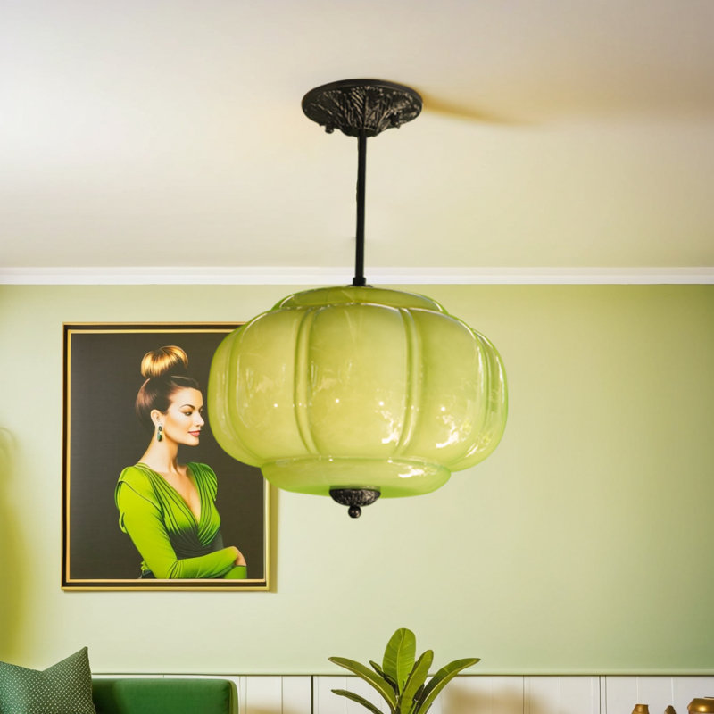 1-Light Green Pumpkin Pendant Light
