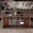 Nut-brown Rectangular Sintered Stone tabletop Dining Table-1221714519