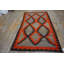 Flatweave Wool Geometric Area Rug in Gray