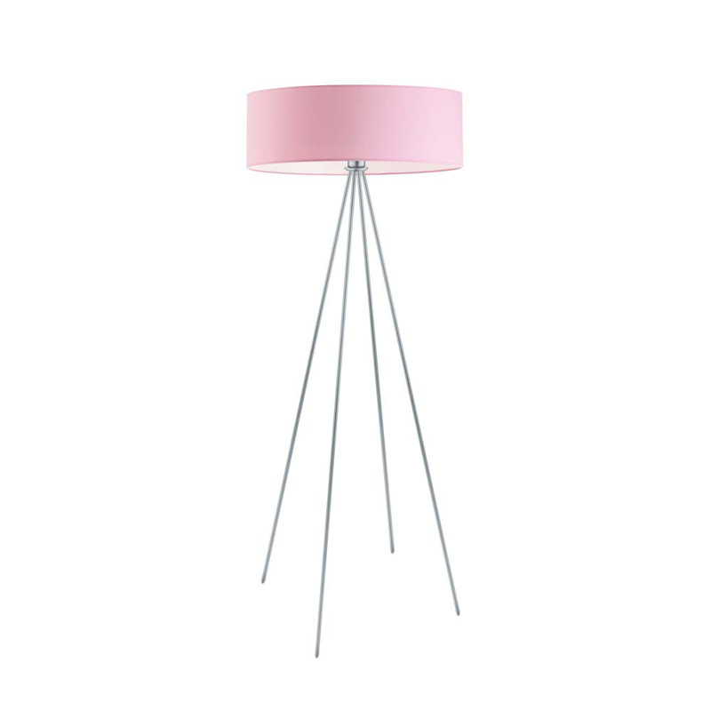 Arnesha 157cm Traditional Floor Lamp, Silver, Light Pink