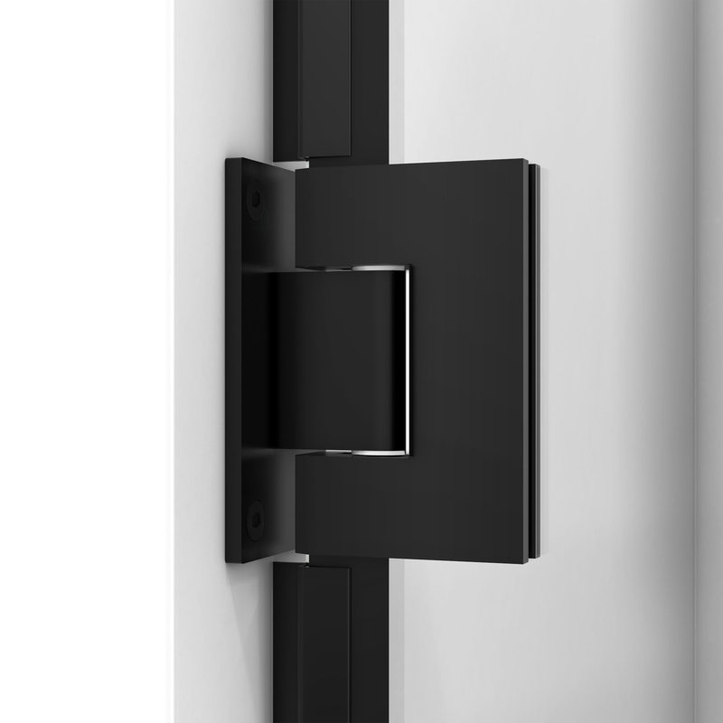 Unidoor Madrid 58" W x 72" H Hinged Frameless Shower Door with ClearMax Glass Treatment