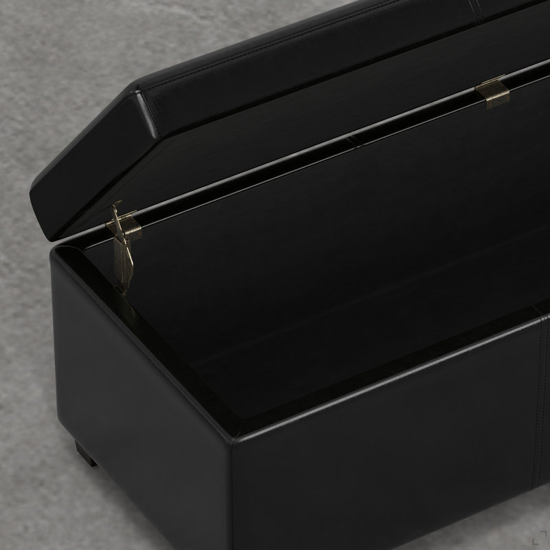 Très grand banc repose-pieds avec rangement, Noir