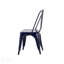 Ensemble de 2 chaises de salle à manger industrielles en métal bleu foncé avec une hauteur de siège de 18 pouces, empilable pour une utilisation intérieure et extérieure, surface légère et facile à nettoyer-1372609641-1372609642