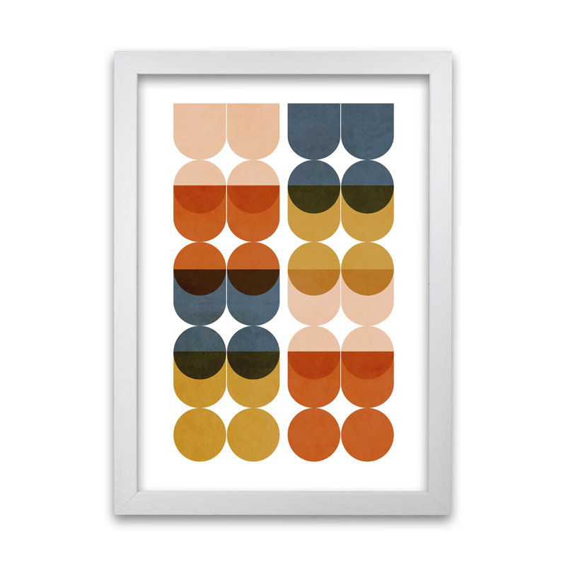 Mid Century Modern A Original - Print, 30cm H x 21cm W x 3cm D, White Frame