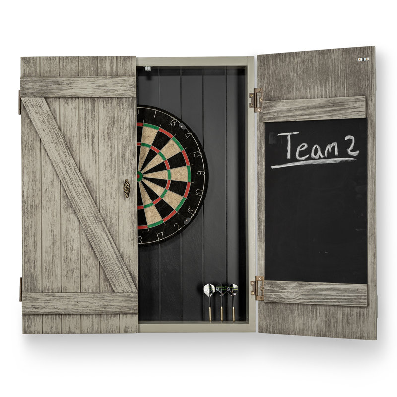 Armoire de jeu de fléchettes Callington, Gris porte de grange