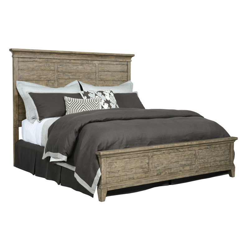 Camilly Solid Wood Panel Bed, Queen