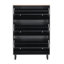 Armoire de rangement pour chaussures noire avec 3 crochets et espace personnalisable, armoire de couloir 3, noir, panneau réglable, plateau en grain de bois, crochets, pour entrée, panneau de particules