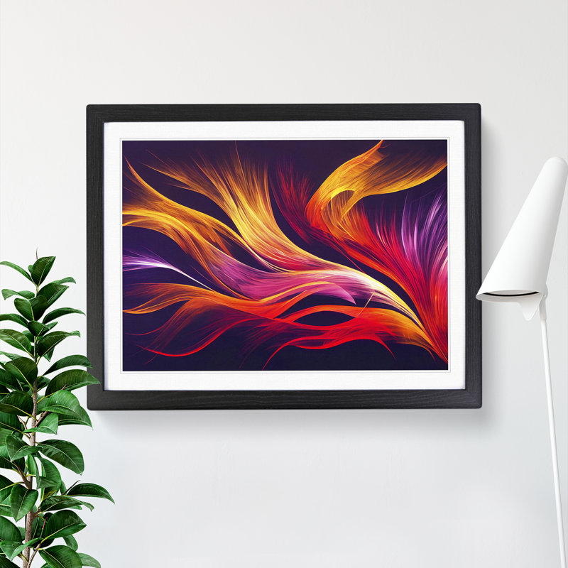 Tremendous Modern Abstract Art 1 Piece Single Picture Frame Wall Art, 25cm H x 34cm W x 2cm D, Black