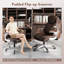  Fauteuil ergonomique pivotant en cuir de polyuréthane ergonomique avec accoudoirs rabattables