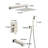 12" High-Pressure Wall Mount Rainfall Tub And Shower Faucet with Rough-in Valve