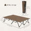 76" Two Person Folding Camping Cot with Carrying Bag, Khaki