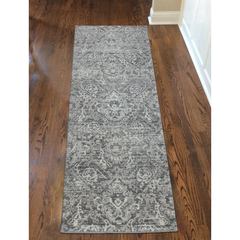 Aidy 1244 Transitional Abstract Grey Area Rug, Runner 2'2" x 7'7" 