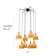 James 8-Light Cluster Pendant Light Rattan Dome Shade Staircase Chandelier In Matte Black