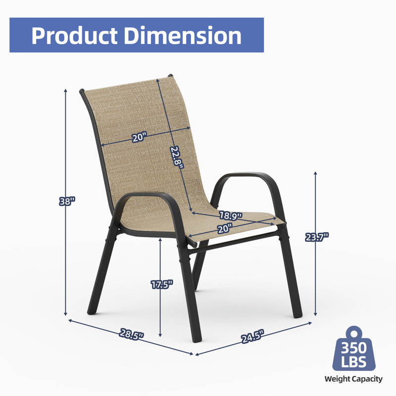 Ensemble de 4 fauteuils d'extérieur en métal thermolaqué, 6, Brun