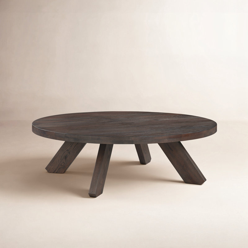 Alden Solid Wood Coffee Table, Dark Brown Wood