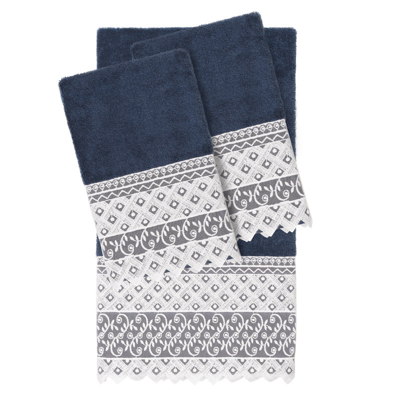Aiden 3 Piece Turkish Cotton Towel Set, Navy