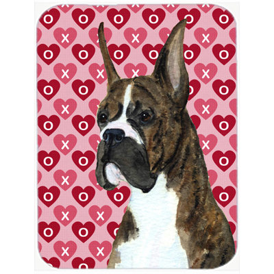 Caroline's Treasures Valentine Hearts Boxer Hearts Love and Valentine's Day Portrait Glass Cutting Board