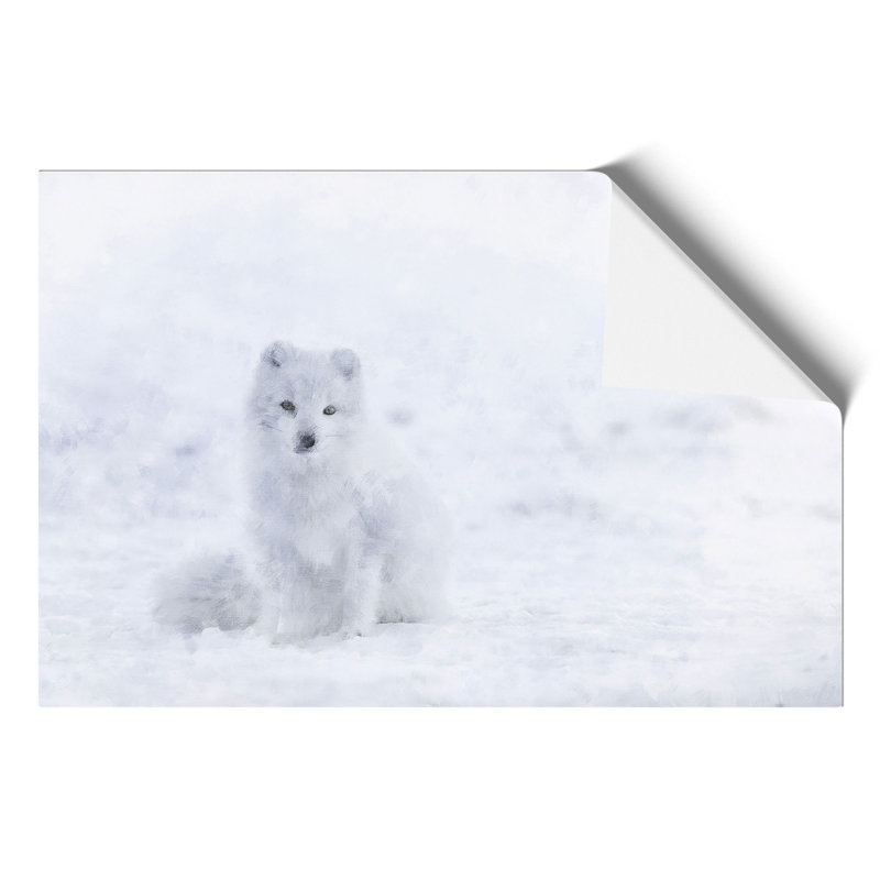 Arctic Snow Fox Painting - Frameless Print, 42cm H x 59cm W x 0.1cm D