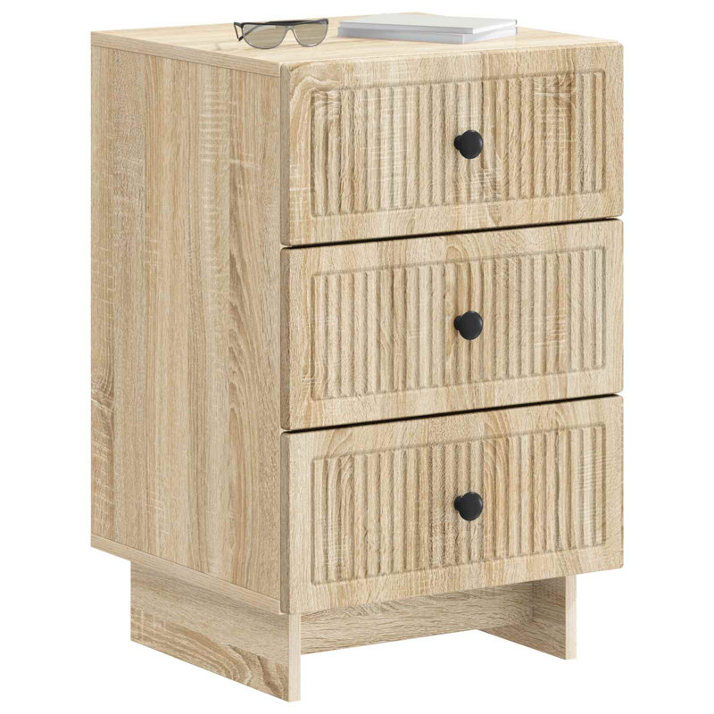43cm W Manufactured Wood Bedside Table, Sonoma Oak
