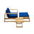 Acacia Wood Outdoor Lounge Set - Chair And Ottoman With Removable Cushions-608758786