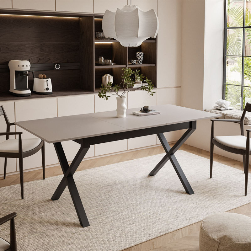 Extendable table ARTON II  140 cm,  "X" legs, Cashmire, Black