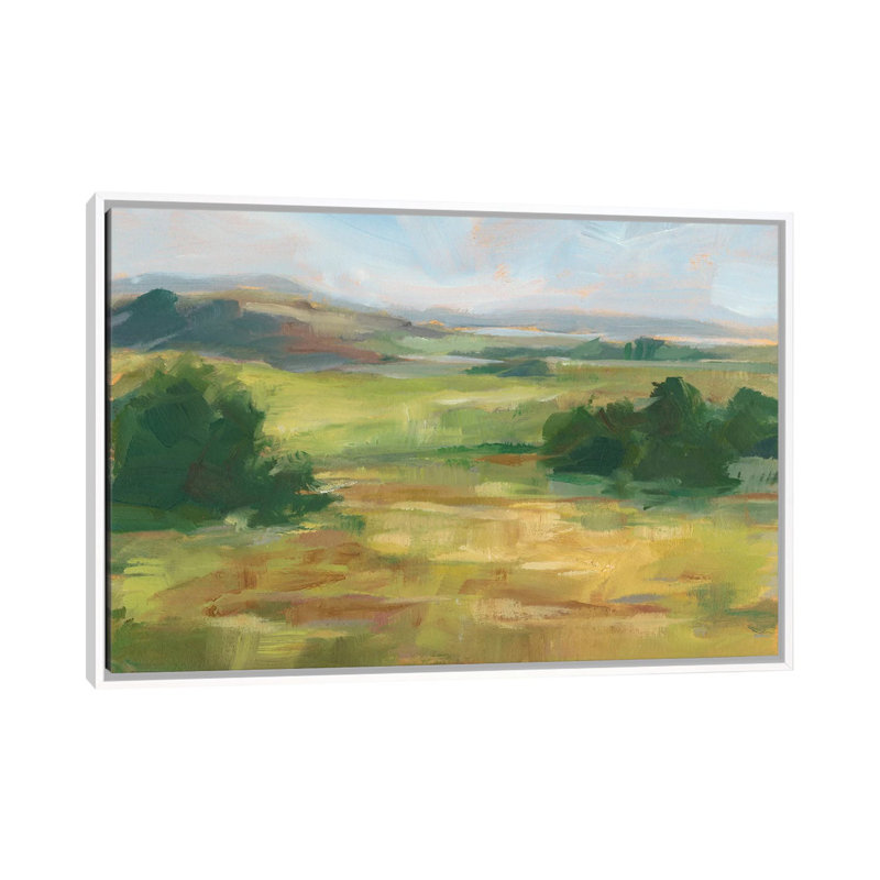 Reproduction d’art, "Green Valley I" par Ethan Harper, Toile blanche encadrée, H 18 po x l 26 po x P 1,5 po, Pas de tapis