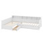 Structure de lit simple en forme de L avec 3 tiroirs de rangement, bibliothèque-1852569242
