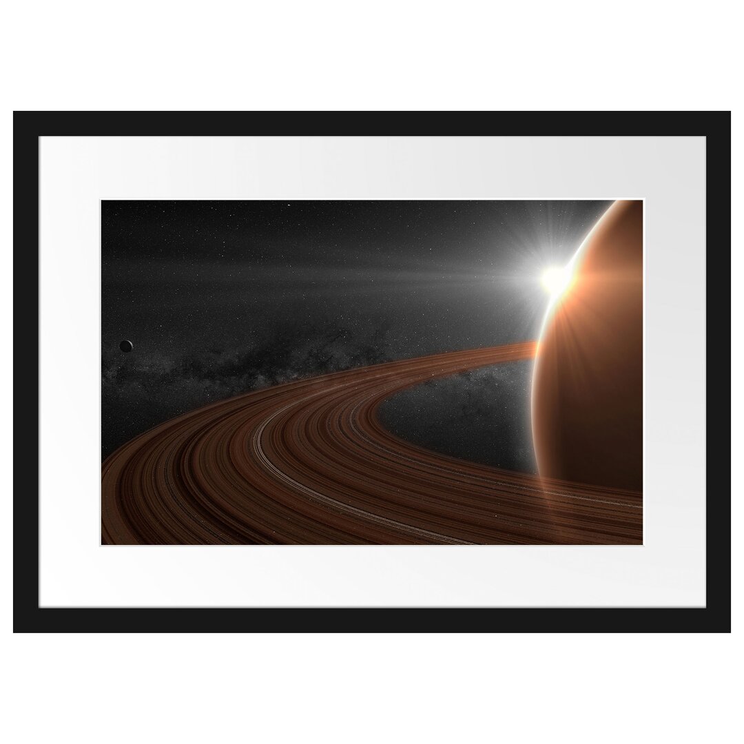 Saturn im Weltraum Gerahmtes Poster