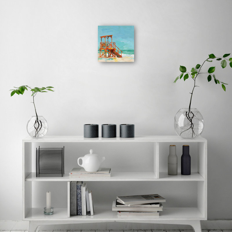 Lifeguard 20x20 Blue and White Canvas Art Print