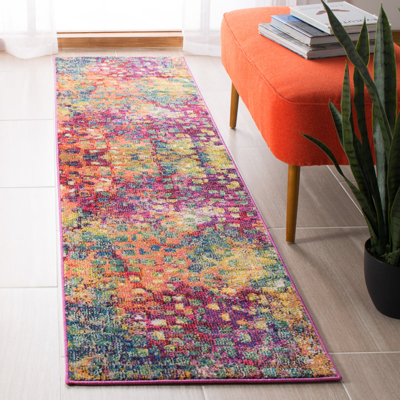 Tapis abstrait Vansickle Performance, Tapis de couloir 2 pi 2 po x 8 pi
